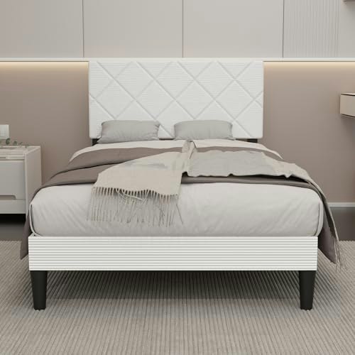 Muluflower Twin Upholstered Platform Bed: $88.82 Muluflower Twin Upholstered Platform Bed: $88.82