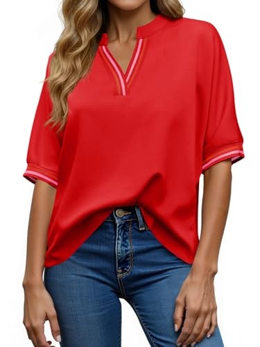 Tankaneo Women's V-Neck Color Block Tunic Tee: $17.99