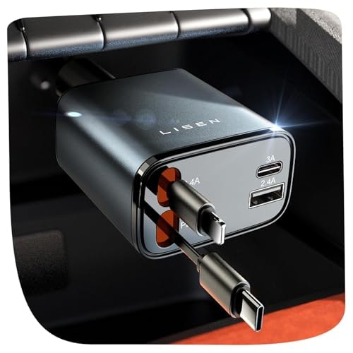 Lisen 84W 4-in-1 Retractable Car Charger: $16.12 Lisen 84W 4-in-1 Retractable Car Charger: $16.12