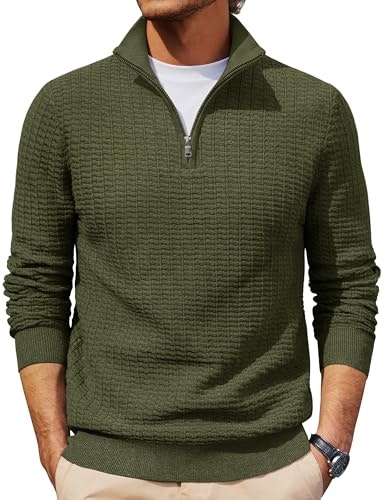 Cotrasen Men's Quarter-Zip Mock Neck Knit Pullover: $33.98 Cotrasen Men's Quarter-Zip Mock Neck Knit Pullover: $33.98