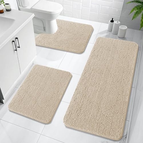 Olanly 3-Piece Chenille Bathroom Rug Set: $54.39 Olanly 3-Piece Chenille Bathroom Rug Set: $54.39