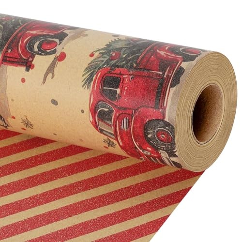Biobrown Vintage Truck Christmas Wrapping Paper: $11.89 Biobrown Vintage Truck Christmas Wrapping Paper: $11.89