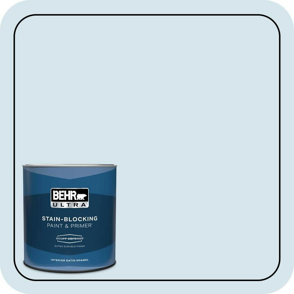 Behr Premium Plus Rain Water Satin Enamel Interior Paint and Primer 1-Quart Can: $23.98 Behr Premium Plus Rain Water Satin Enamel Interior Paint and Primer 1-Quart Can: $23.98