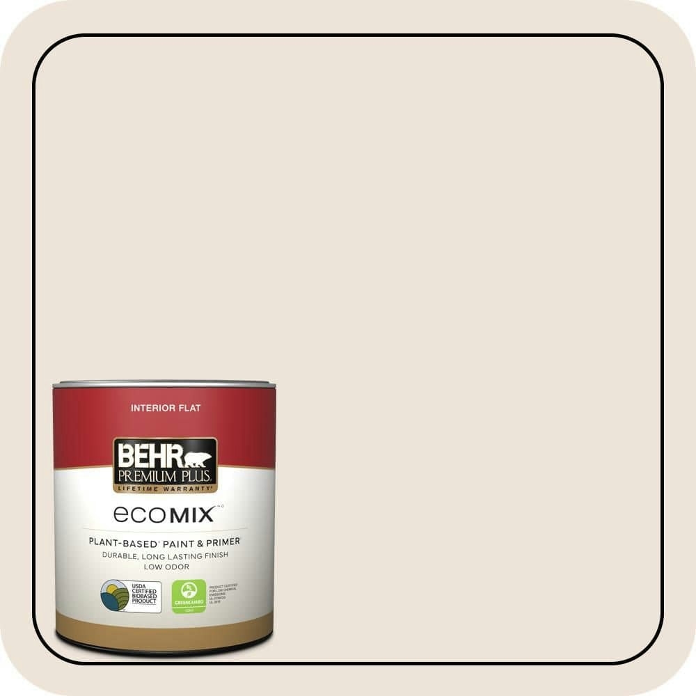Vellum Parchment Flat EcoMix Plant-Based Interior Paint & Primer 1-Quart Can: $19.48