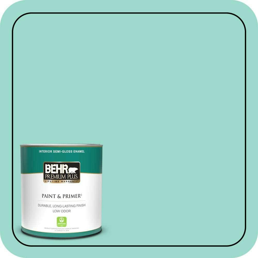 Behr Premium Fish Pond Semi-Gloss Interior Enamel Paint and Primer 1-Quart Can: $20.48