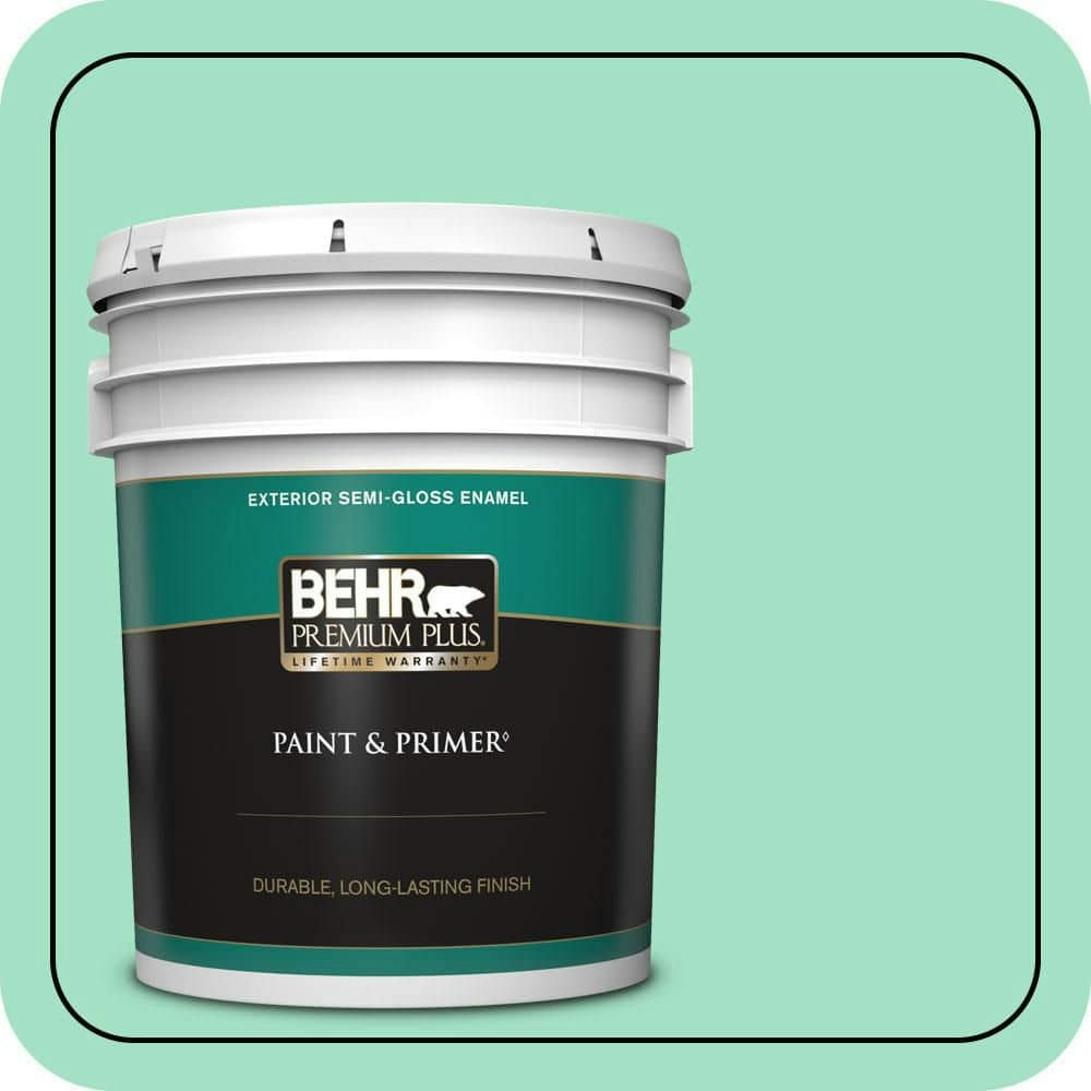 Behr Premium #470A-3 Reef Green Semi-Gloss Exterior Paint and Primer 5-Gallon: $235 Behr Premium #470A-3 Reef Green Semi-Gloss Exterior Paint and Primer 5-Gallon: $235
