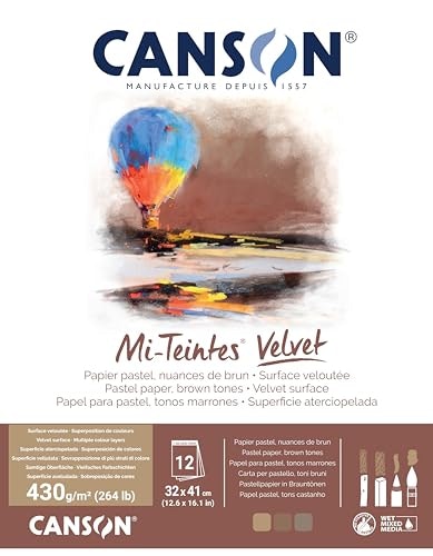 Canson Mi-Teintes 12.6" x 16.1" Velvet Drawing Paper Pad 12-Sheet: $38.14 Canson Mi-Teintes 12.6" x 16.1" Velvet Drawing Paper Pad 12-Sheet: $38.14