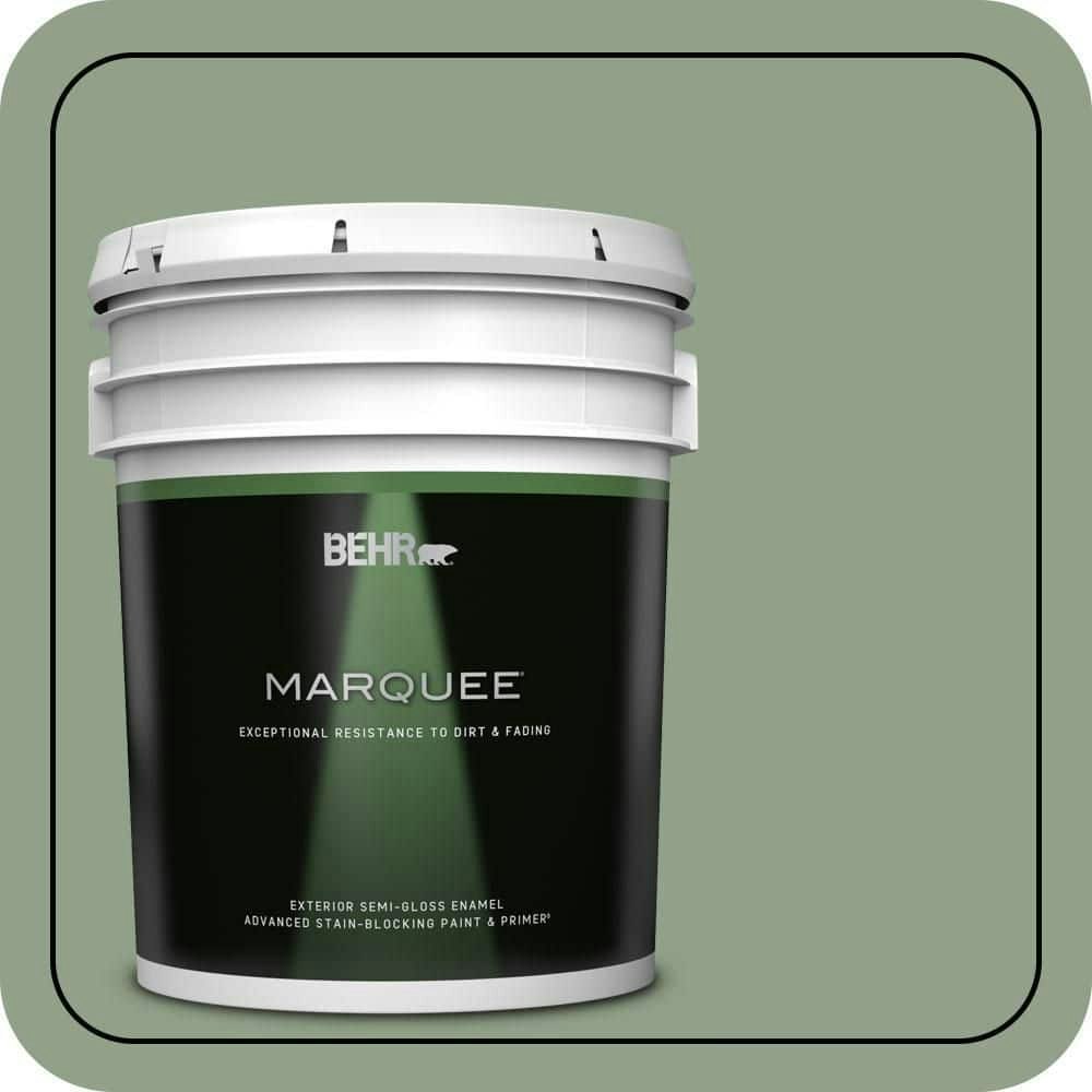 Behr Premium Plus 5-Gallon Athenian Green Semi-Gloss Exterior Paint and Primer: $335 Behr Premium Plus 5-Gallon Athenian Green Semi-Gloss Exterior Paint and Primer: $335