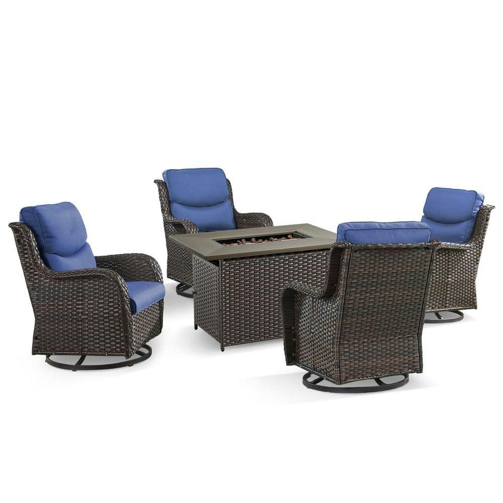 Quanxer 5-Piece Wicker Patio Fire Pit Conversation Set: $1,036.07 Quanxer 5-Piece Wicker Patio Fire Pit Conversation Set: $1,036.07