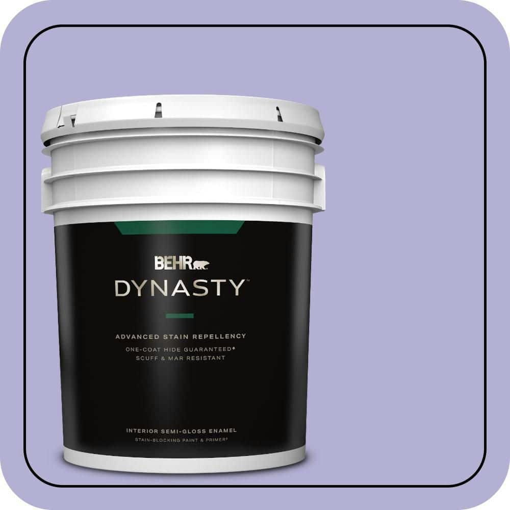 Behr Premium Plus 5-Gallon Freesia Purple Semi-Gloss Interior Paint and Primer: $331 Behr Premium Plus 5-Gallon Freesia Purple Semi-Gloss Interior Paint and Primer: $331
