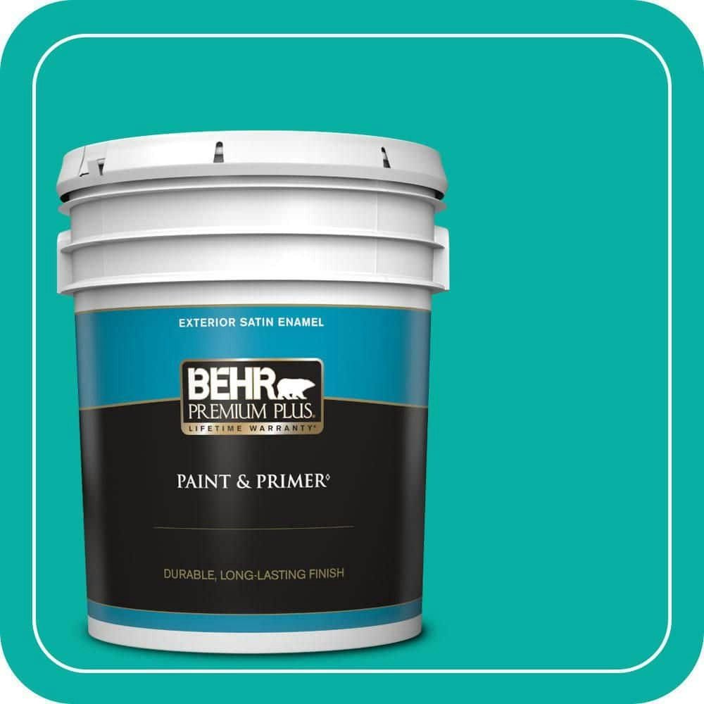 Behr Cozumel Satin Enamel Exterior Paint and Primer 5-Gallon: $225 Behr Cozumel Satin Enamel Exterior Paint and Primer 5-Gallon: $225