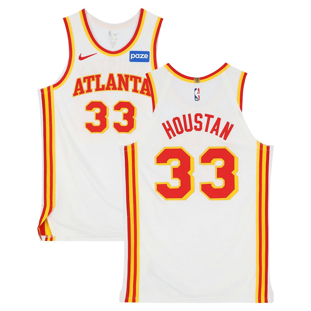 Caleb Houstan Game-Used Atlanta Hawks #33 White Jersey: $599.99 Caleb Houstan Game-Used Atlanta Hawks #33 White Jersey: $599.99