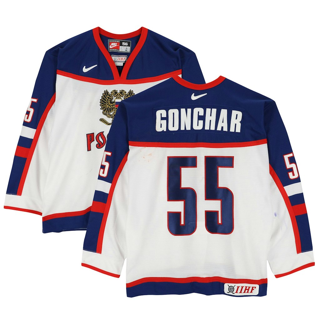 Sergei Gonchar 2002 Team Russia Game-Used Olympic Jersey: $3,499.99 Sergei Gonchar 2002 Team Russia Game-Used Olympic Jersey: $3,499.99