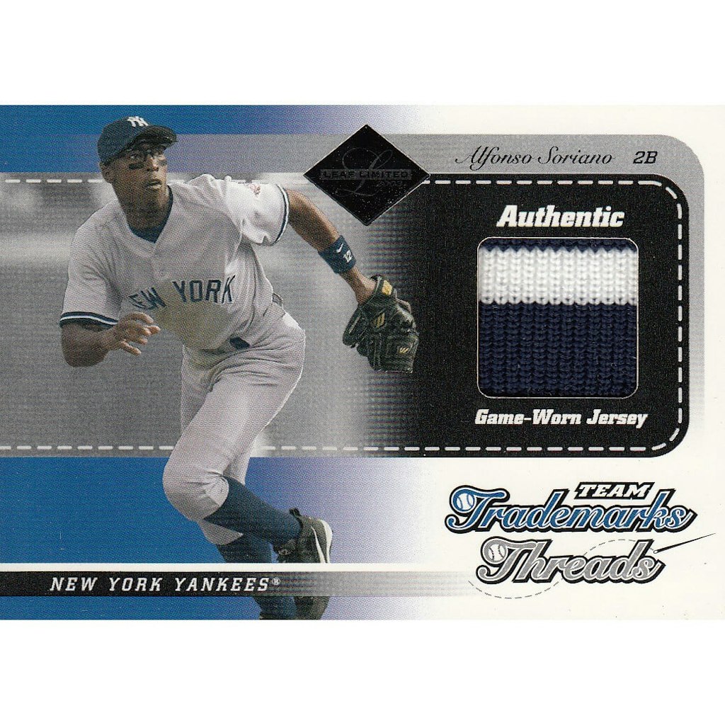 2003 Leaf Limited Team Trademarks Threads Prime Alfonso Soriano Relic Card /25: $32
