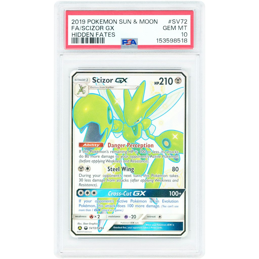 Scizor GX 2019 Pokemon Hidden Fates Shiny Holo Rare #SV72 PSA 10 Card: $249.99