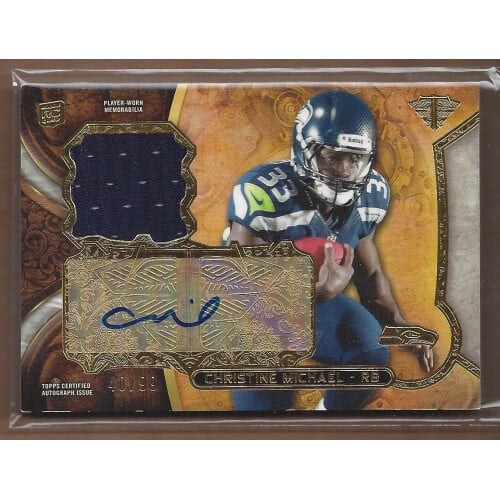 2013 Topps Triple Threads Christine Michael Rookie Autograph Relic Card: $21