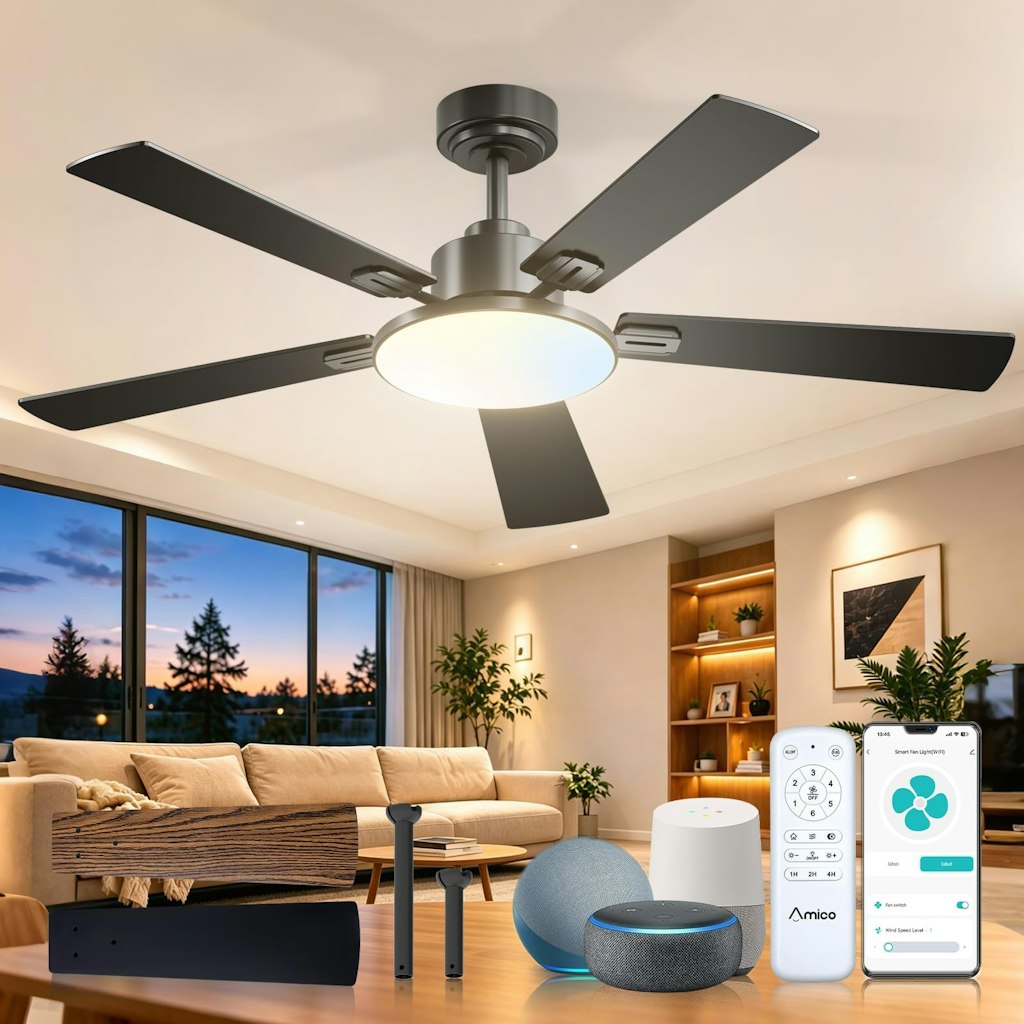Amico 52" Smart Ceiling Fan w/ Lights: $60