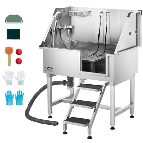 Vevor 38-Inch Stainless Steel Pet Grooming Tub: $458.91 Vevor 38-Inch Stainless Steel Pet Grooming Tub: $458.91
