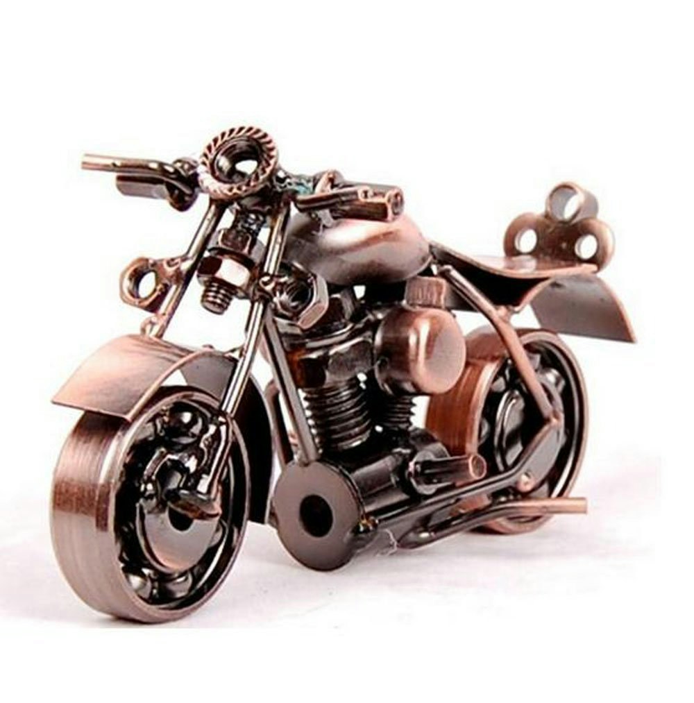 Trebisky Metal Motorcycle Figurine Vintage Iron Art Desk Decor: $18