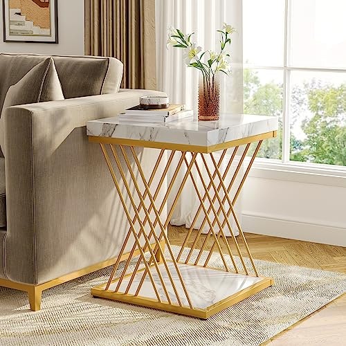 Tribesigns 2-Tier Square End Table: $64.59 Tribesigns 2-Tier Square End Table: $64.59