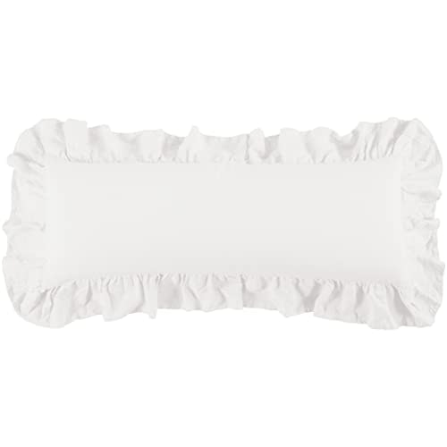 HiEnd Accents 14" x 36" Luna Washed Linen Ruffled Lumbar Pillow: $47.60 HiEnd Accents 14" x 36" Luna Washed Linen Ruffled Lumbar Pillow: $47.60