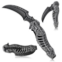 Purple Dragon Black Curved Blade Pocket Knife for $15 + free shipping w/ Prime