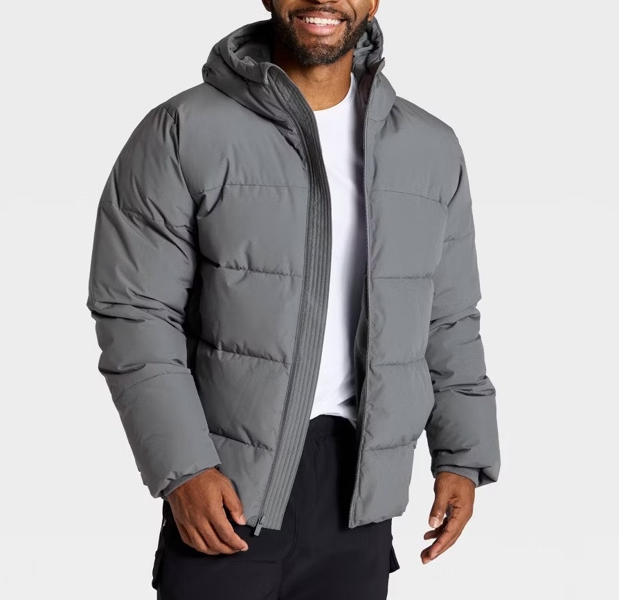 All In Motion Men's Winter Hooded Puffer Jacket: $15