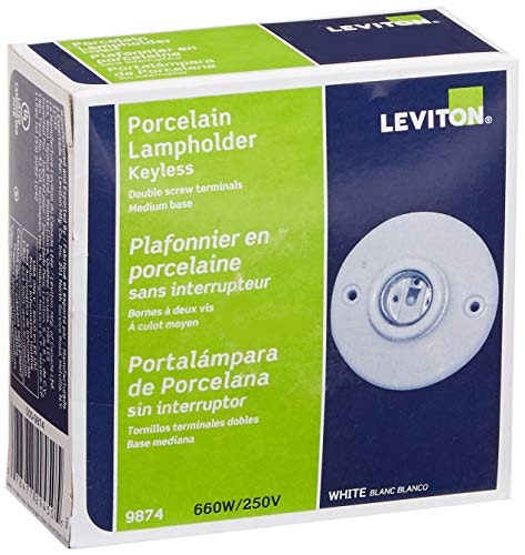 Leviton 3-3/4\" Porcelain Keyless Ceiling Lampholder: $4.68 Leviton 3-3/4\" Porcelain Keyless Ceiling Lampholder: $4.68