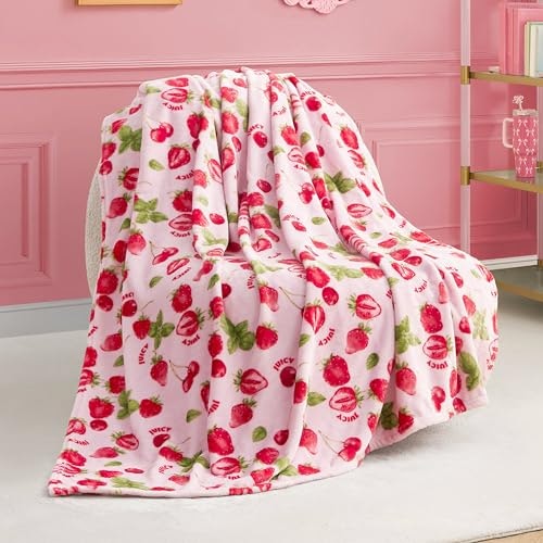 Juicy Couture Berry Happy 50" x 70" Plush Throw Blanket: $18.99