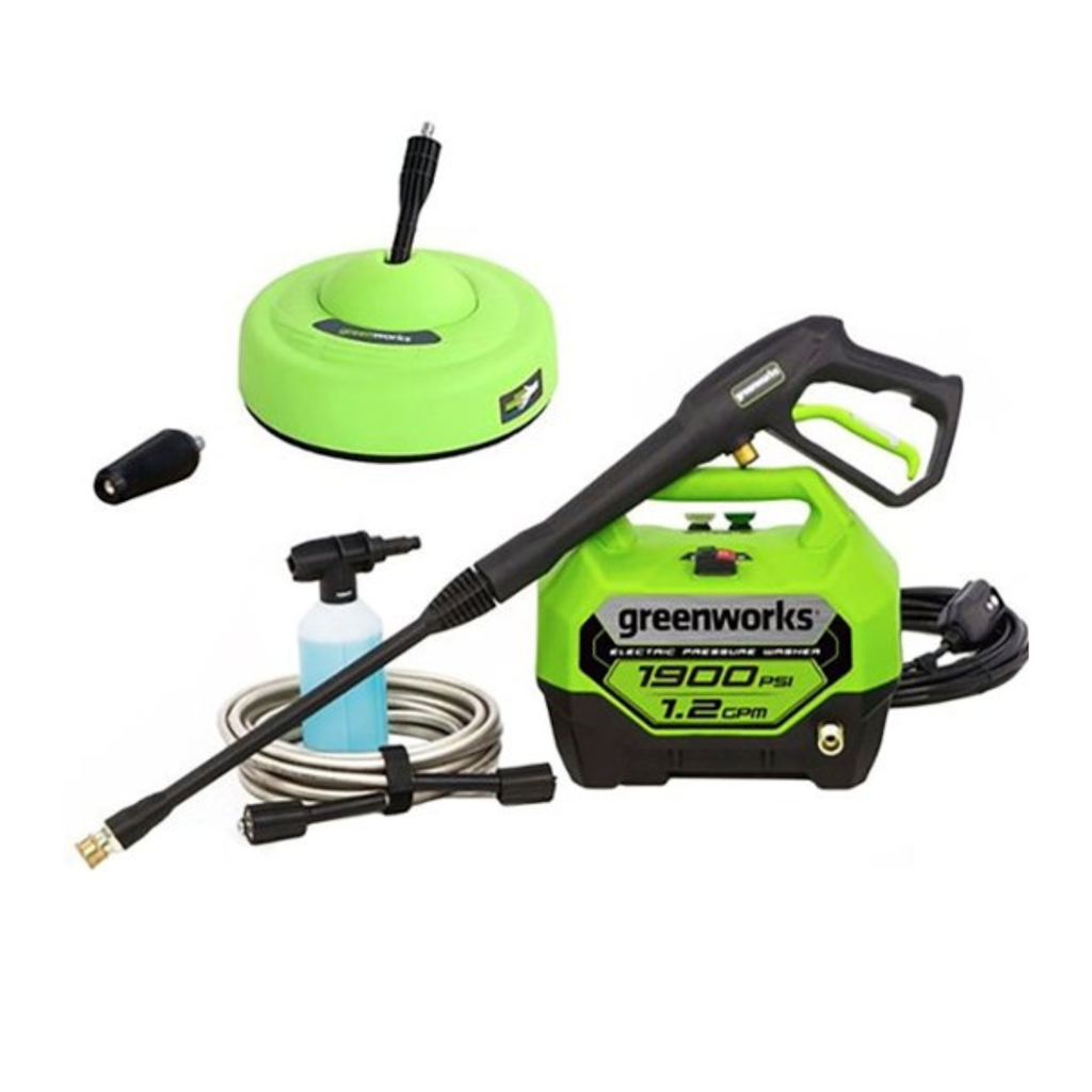 Open-Box Greenworks 1900 PSI Electric Pressure Washer w/ 11" Surface Cleaner & Soap Applicator Combo Kit: $102 Open-Box Greenworks 1900 PSI Electric Pressure Washer w/ 11" Surface Cleaner & Soap Applicator Combo Kit: $102