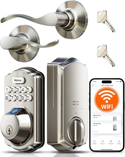 Veise VE012W-B Smart Wi-Fi Deadbolt and Handle Set: $84.43 Veise VE012W-B Smart Wi-Fi Deadbolt and Handle Set: $84.43