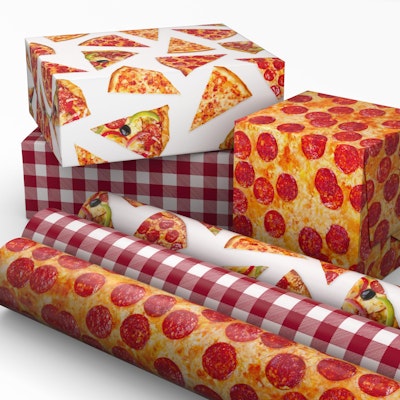 Hallmark Pizza Scented Wrapping Paper Mini Rolls 3-Pack for $11 + free shipping w/ Prime