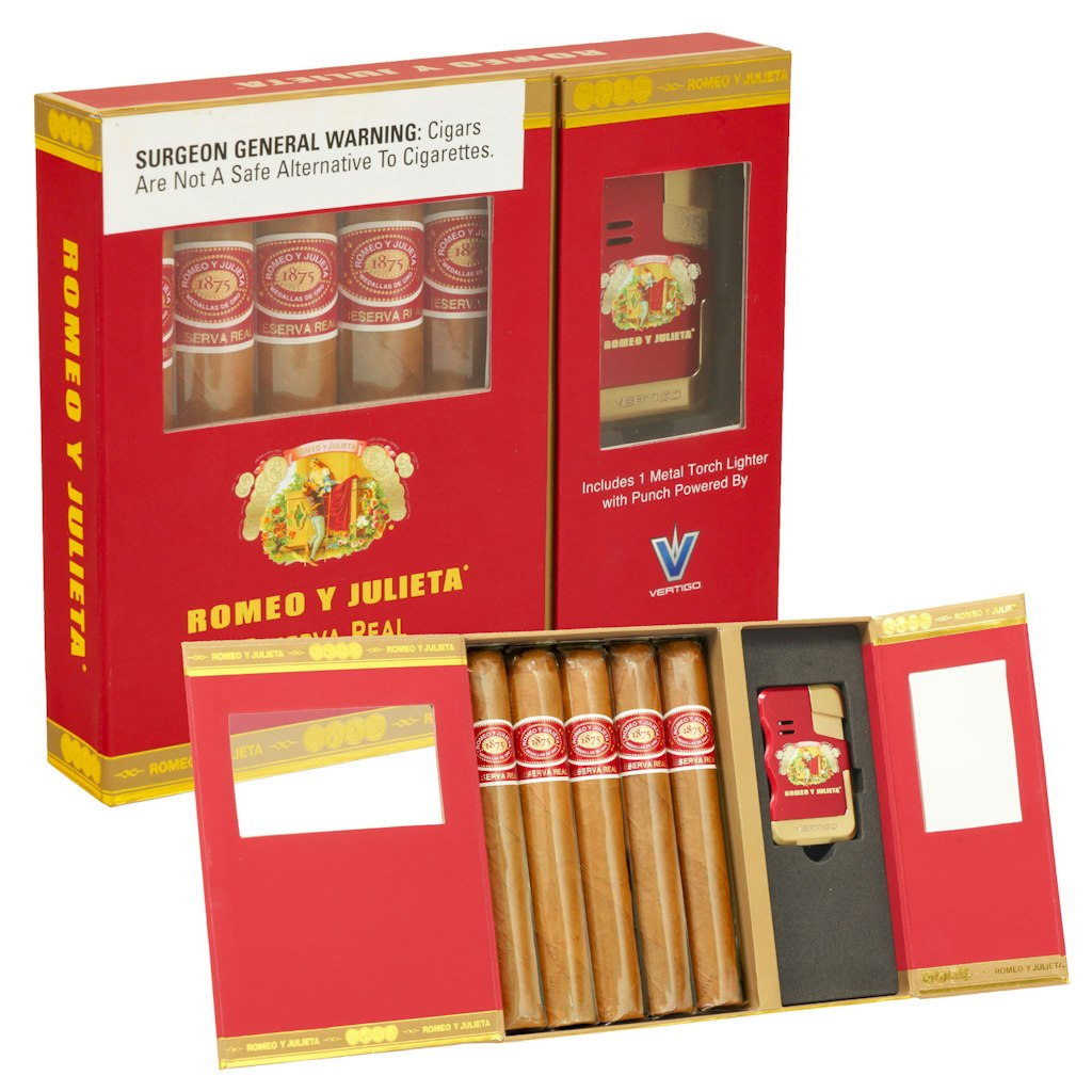 Romeo y Julieta Reserva Real Ultimate Toro 5-Cigar Box + Vertigo Torch: $32 Romeo y Julieta Reserva Real Ultimate Toro 5-Cigar Box + Vertigo Torch: $32