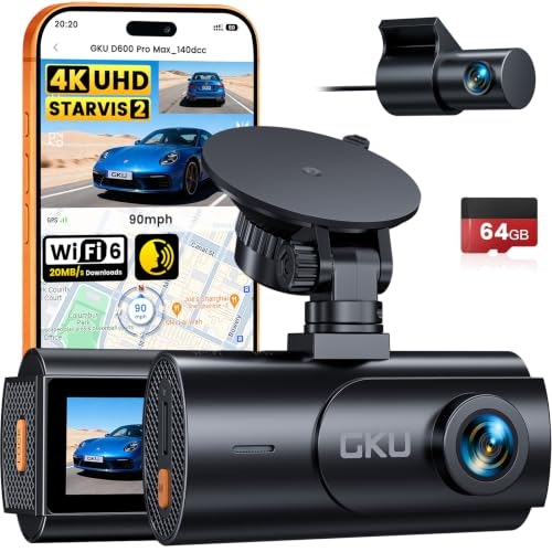 GKU 4K Dual Front and Rear Dash Cam: $80.99 GKU 4K Dual Front and Rear Dash Cam: $80.99