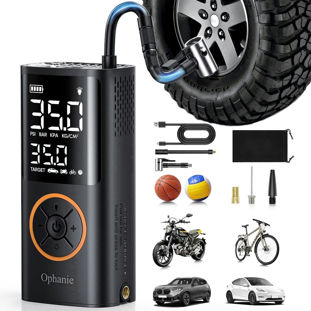 Ophanie Cordless 160psi Portable Tire Inflator: $18 Ophanie Cordless 160psi Portable Tire Inflator: $18