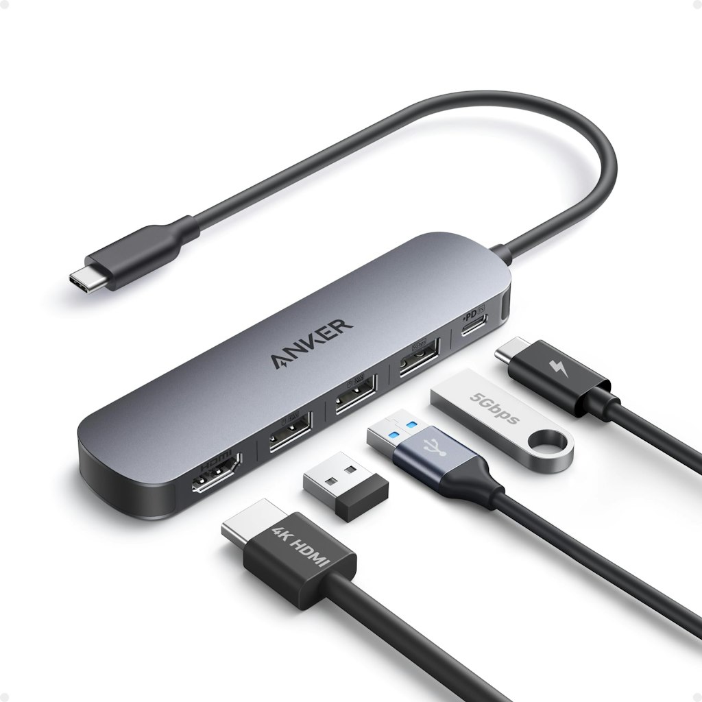 Anker USB-C 5-in-1 Hub w/ 4K HDMI Multiport Adapter: $13