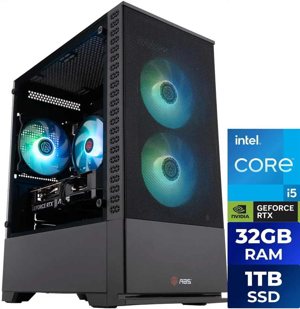 ABS Cyclone Aqua Core i5-14400F GeForce RTX 5060 Gaming Desktop: $1,080 ABS Cyclone Aqua Core i5-14400F GeForce RTX 5060 Gaming Desktop: $1,080