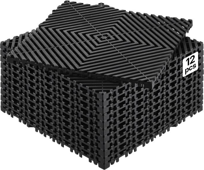 SucceBuy 12" x 12" Interlocking Drainage Mat 12-Pack: $15