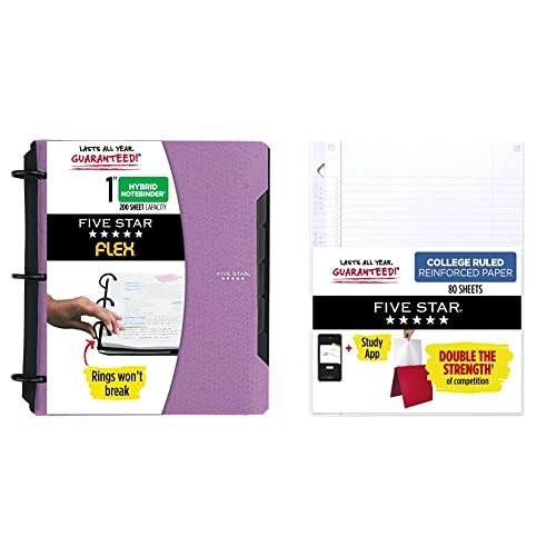 Five Star Flex Hybrid NoteBinder and Reinforced Filler Paper 80-Sheet Pack: $12.58 Five Star Flex Hybrid NoteBinder and Reinforced Filler Paper 80-Sheet Pack: $12.58
