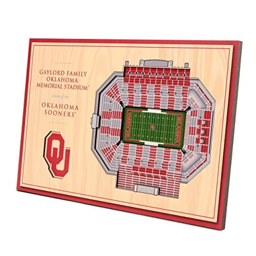 YouTheFan Oklahoma Sooners Desktop StadiumView 12x8-Inch Wood Art: $14.06