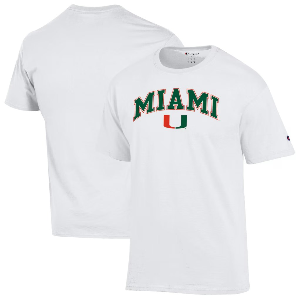 Champion Men's Miami Hurricanes Arch Over Logo T-Shirt: $22