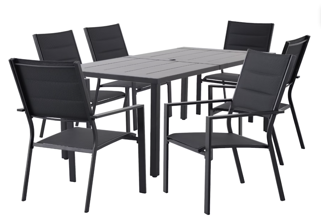 Mainstays Dashwood 7-Piece Steel Outdoor Dining Set: $197