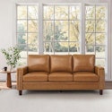 OrangeOne 84" Genuine Leather Square Arm 3-Seat Sofa for $882 + free shipping