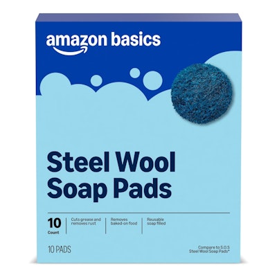 Amazon Basics 10-Count Steel Wool Soap Pads for $1.70 + free shipping w/ Prime