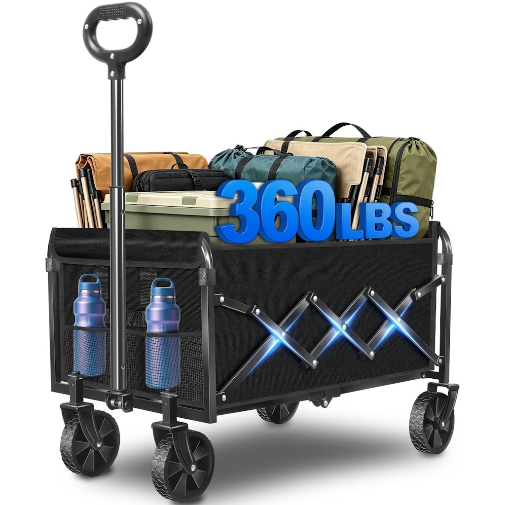 Kovryx Collapsible Wagon Cart, 360-lb. Capacity, Foldable Garden Cart: $38