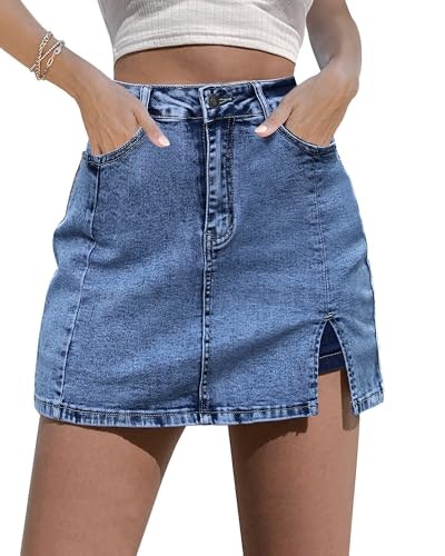 Luvamia Women's High-Waisted Denim Skort: $27.25