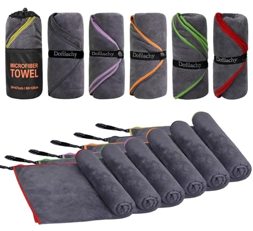 Dofilachy 24" x 48" Quick-Dry Microfiber Camping Towel 6-Pack: $22.94