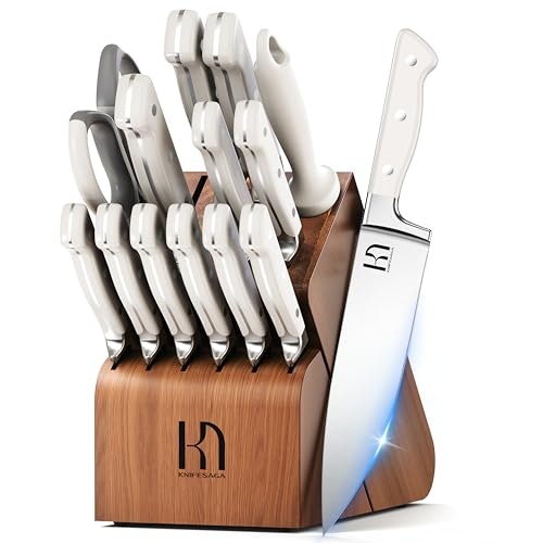 Knifesaga 15-Piece Kitchen Knife Block Set: $139.96 Knifesaga 15-Piece Kitchen Knife Block Set: $139.96