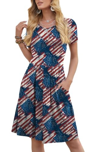 DouBCQ Women's Short Sleeve Pleated Flag Dress: $14.99 DouBCQ Women's Short Sleeve Pleated Flag Dress: $14.99