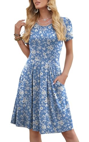 DouBCQ Women's Casual Short Sleeve Pleated Daisy Dress: $14.99 DouBCQ Women's Casual Short Sleeve Pleated Daisy Dress: $14.99